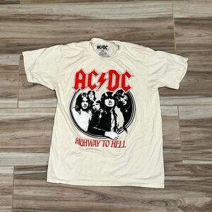 Acdc-rag Men's White and Cream T-shirt
